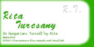 rita turcsany business card